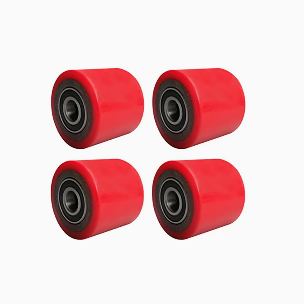 Set da 4 Pezzi - Rulli per transpallet integrati 6204 Cuscinetti 20 mm di Diametro Interno Diametro 70 mm Larghezza 60 mm Ruota in Poliuretano per carichi Pesanti 70 x 60 x 20 mm