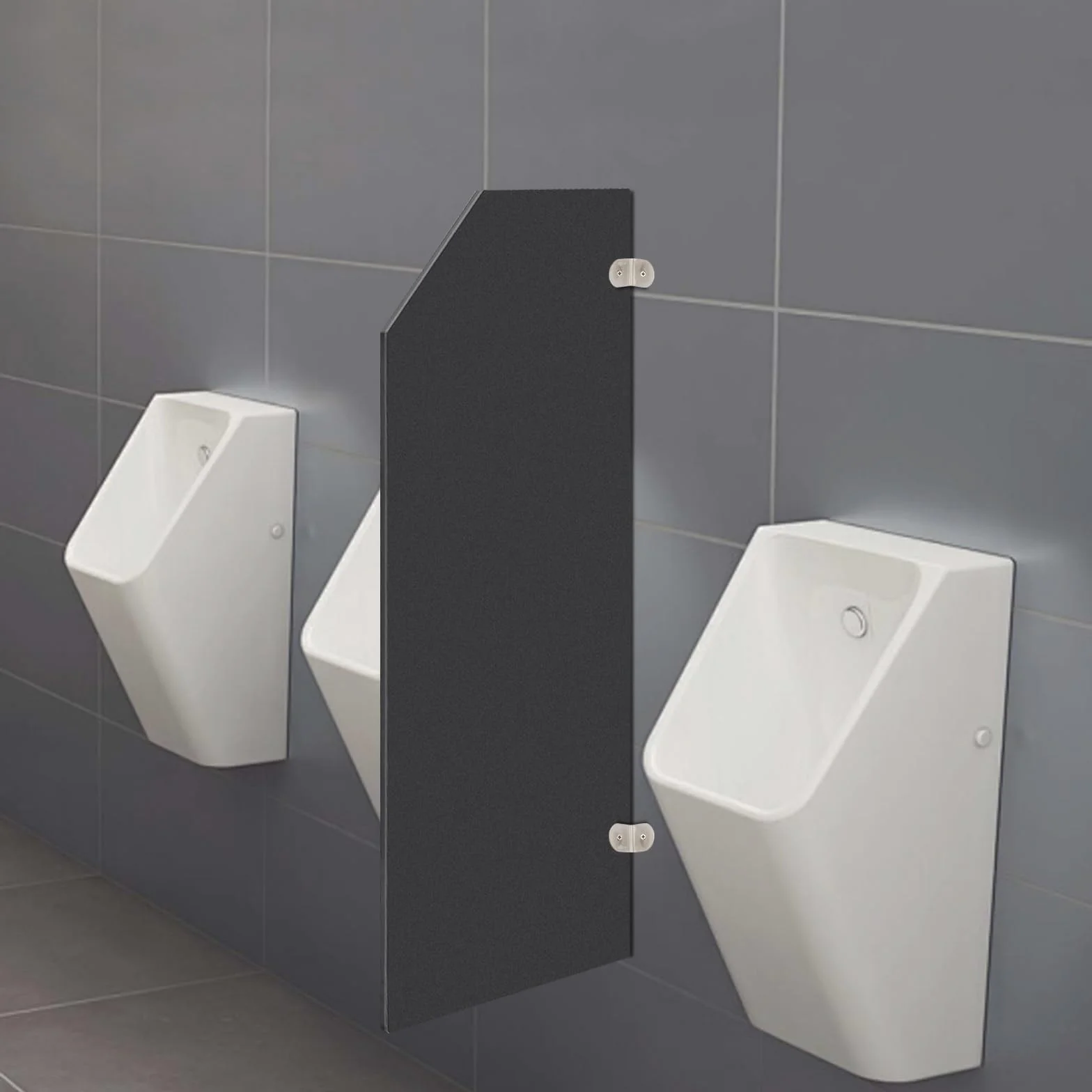Parete divisoria per wc e orinatoio 90x40 cm montaggio a parete angolo smussato