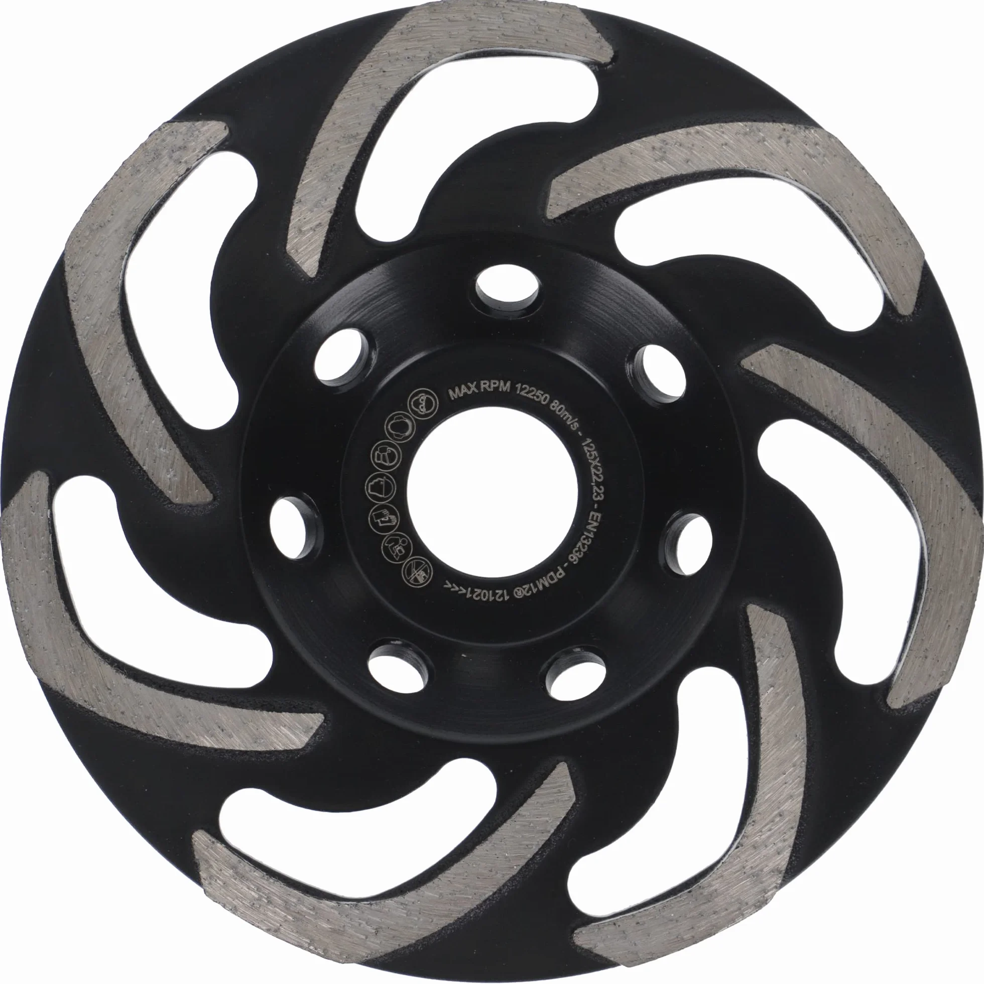 PRODIAMANT Mola a tazza diamantata 125mm x 22,2mm per calcestruzzo e muratura, adatta a smerigliatrici angolari, alta qualità e durata