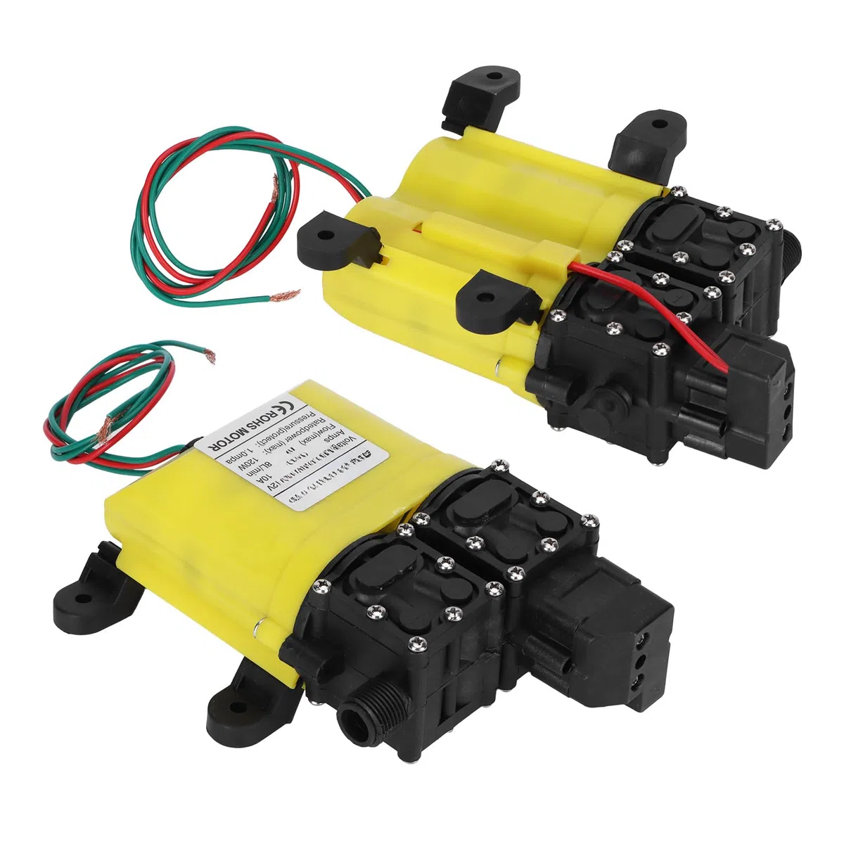 Pompa ad alta pressione a membrana da 12 V, 120 W, 8 l, con connettore in rame, iniezione automatica di acqua elettrica per giardino, prato, camper, barca