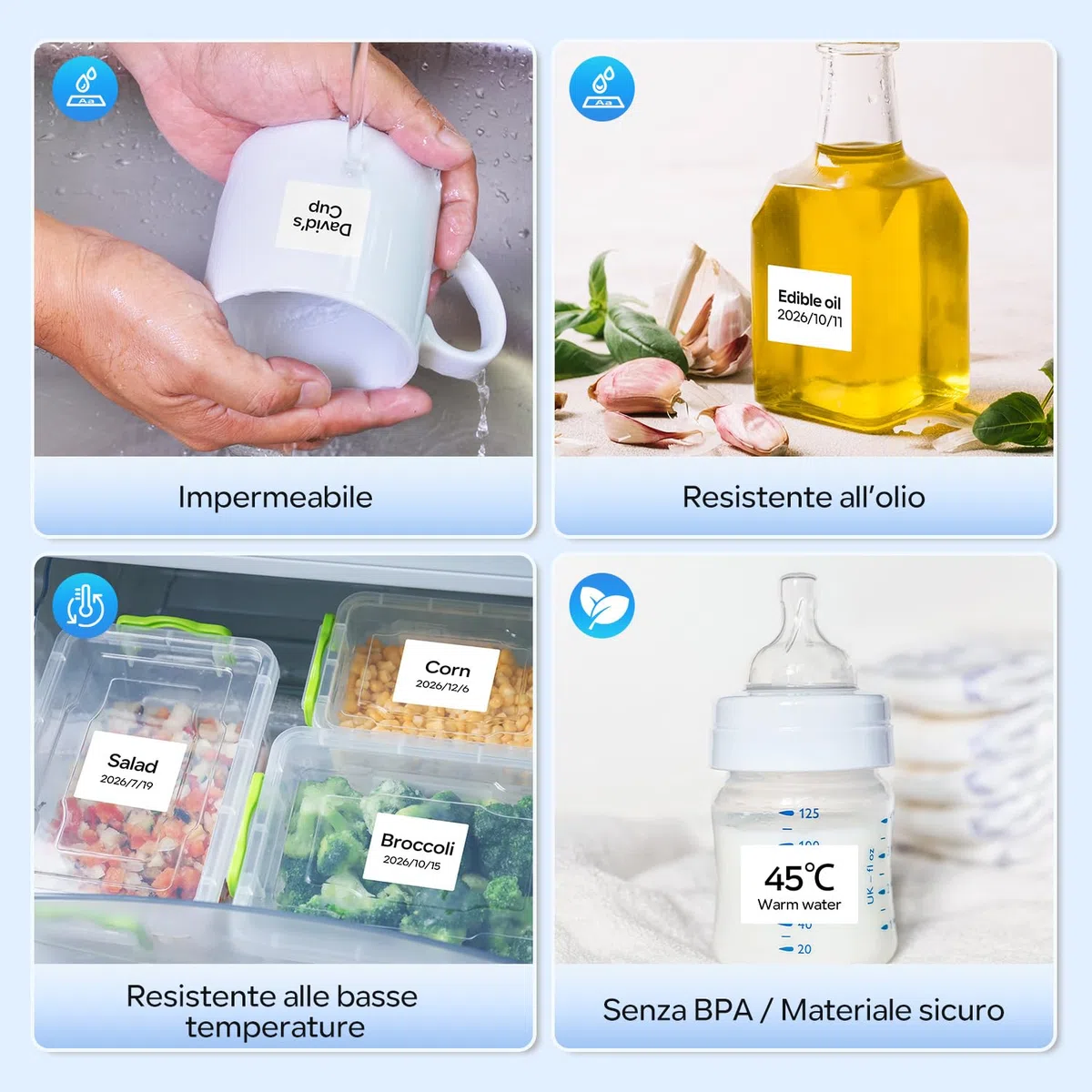 Memoking Etichettatrice Bluetooth: Stampante Etichette Adesive Con 2000 Simboli E 300 Modelli. Compatta Stampante Termica Etichette Per Negozio, Scuola, Casa Cucina; Compatibile Con iOS Android e PC