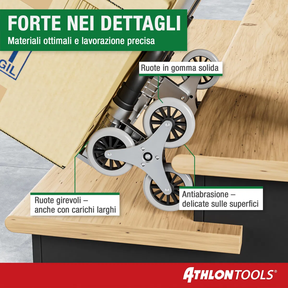 ATHLON TOOLS Carrello pieghevole in alluminio CLASSIC TÜV GS-certificato - superficie di carico con cuscinetti antiscivolo - Ruote con battistrada soft - incl. 2 corde elastiche - modello 2024