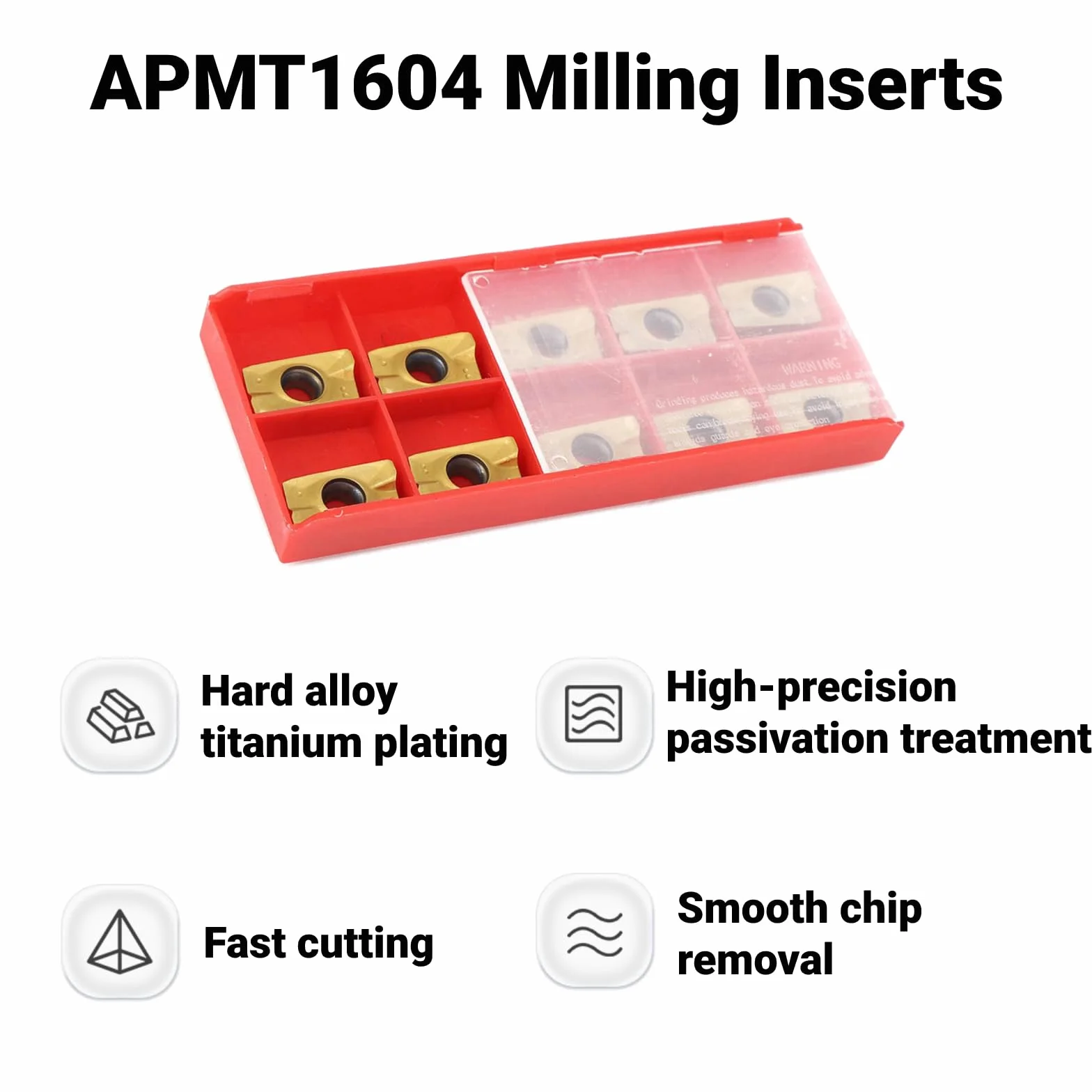 APMT1604 Inserti in Metallo Duro Cementato 10PCS per Fresatura e Tornio Acciaio Inossidabile 15-50HRC
