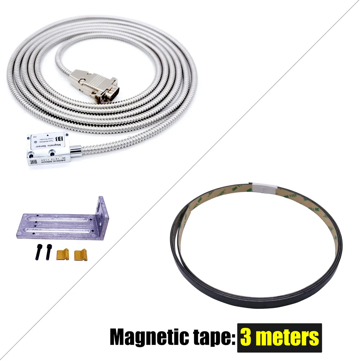 Encoder lineare, Fresatrice ad Alta precisione for tornio e rettificatrice DRO Magnetica 5V 0,005mm Encoder lineare Magnetico,Strumenti DRO(MSR5000-3000mm)