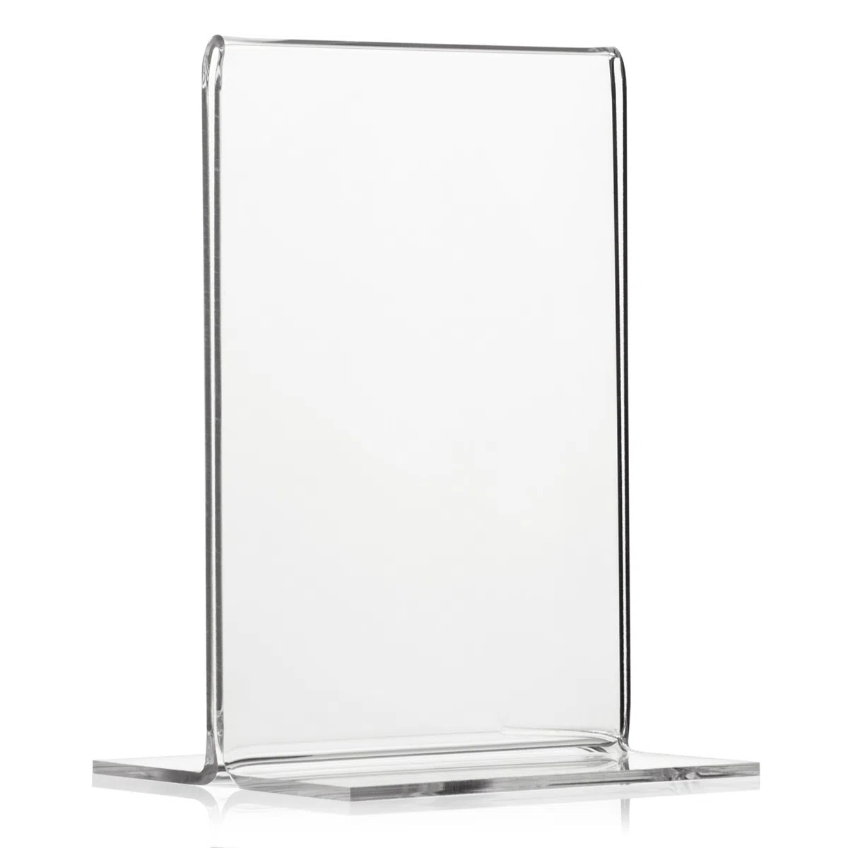10 pezzi supporto pubblicitario come supporto a T, supporto a T in formato DIN A7 verticale, supporto da tavolo trasparente in PLEXIGLAS originale