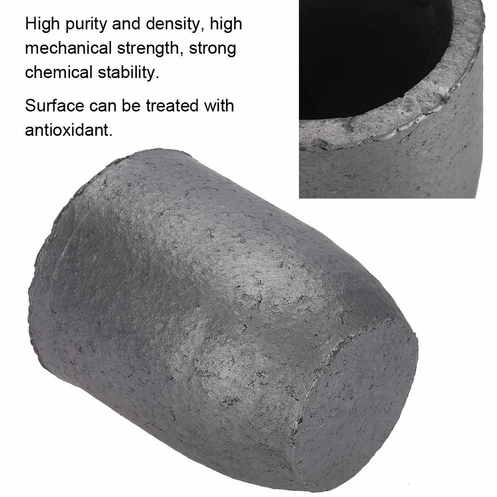 Crogiolo da 6 kg, forma a tazza in carburo di silicio fornace fusione crogiolo strumento di fusione, elevata purezza, alta densità, elevata resistenza meccanica