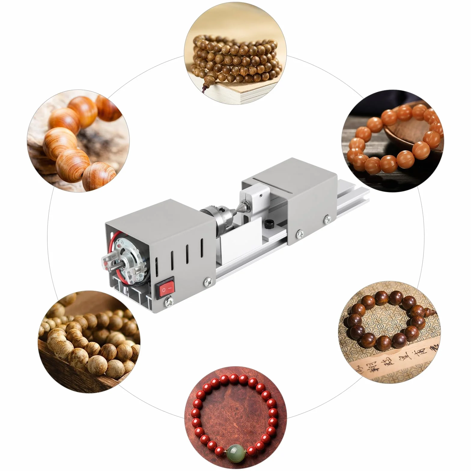 Micro perline buddiste, piccolo tornio, lucidatura, taglio auto, palline, macchina per perline Buddha, mini panchine per la lavorazione del legno, palissandro, Huanghuali, conchiglie