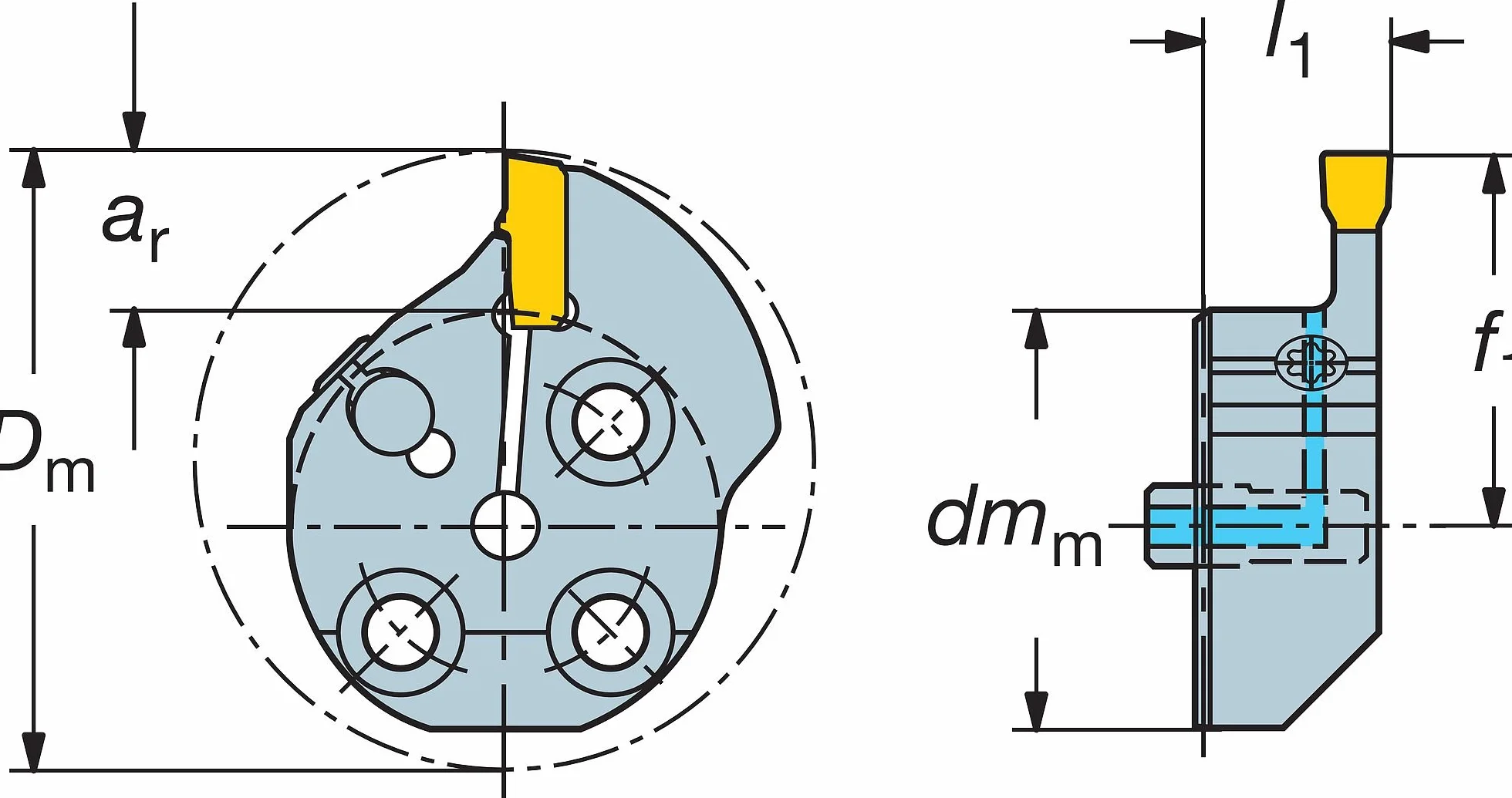Sandvik Coromant 570 T-Max Q-Cut Testa per Incastri 32L151.3 07 25