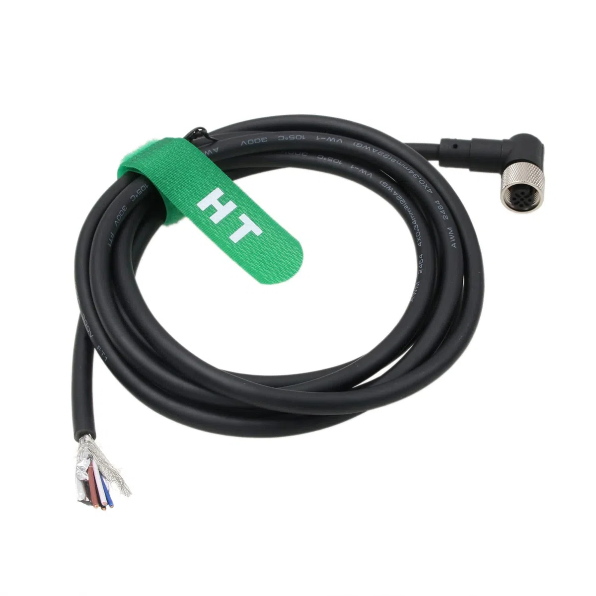 HangTon Attuatore sensore M12 A codificato 4 pin femmina a L cavo per aprire il cavo per automazione industriale, IO Link, Profibus 20m