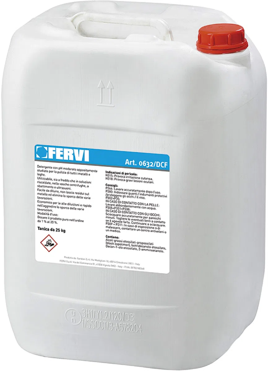 LIQUIDO IDONEO PER LAVAPEZZI AD ACQUA CALDA LT 25 FERVI 0632/DCF