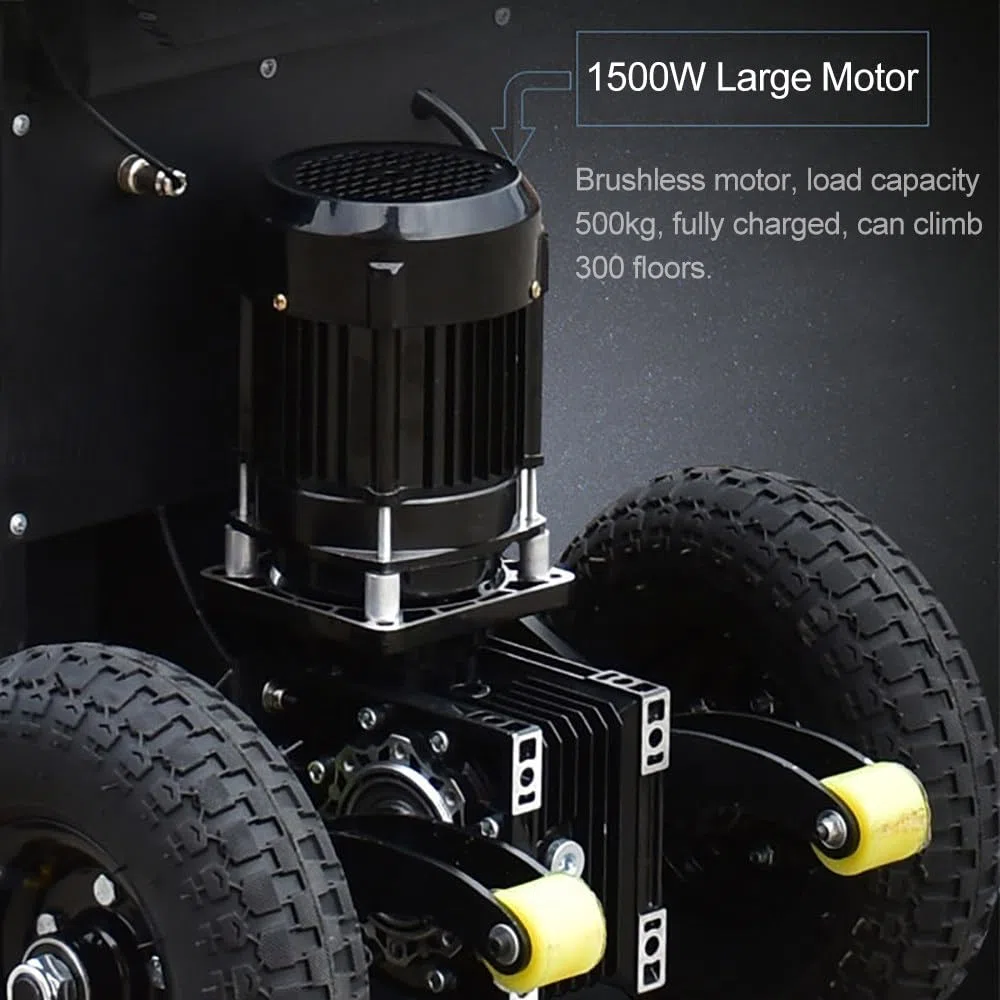 Carrello montascale Elettrico da 1500 W con capacità di carico di 500 kg - Sali e scendi Le Scale Senza Sforzo, Facile da Usare e Portatile, Batteria Rimovibile da 48 V/18 Ah