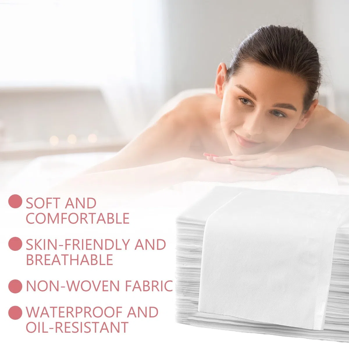 YAYODS 100 lenzuoli usa e getta, 100 x 200 cm, per massaggi monouso, con angoli elasticizzati, in morbido tessuto non tessuto, monouso, biancheria da letto