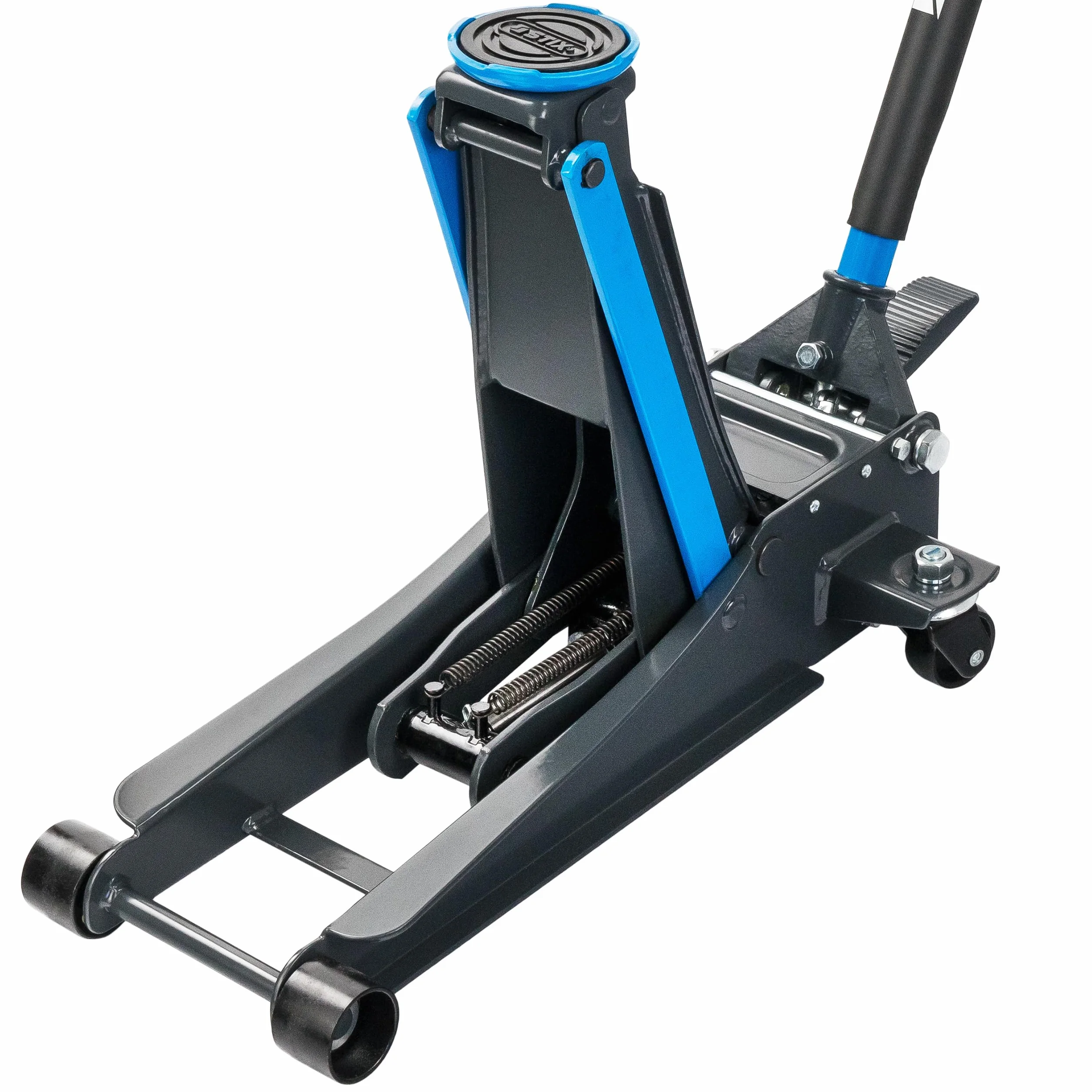 STIX Cric idraulico 3T – altezza di assorbimento bassa 75 mm – Cric idraulico extra piatto – altezza di sollevamento 505 mm – doppia pompa, ideale per officina e garage