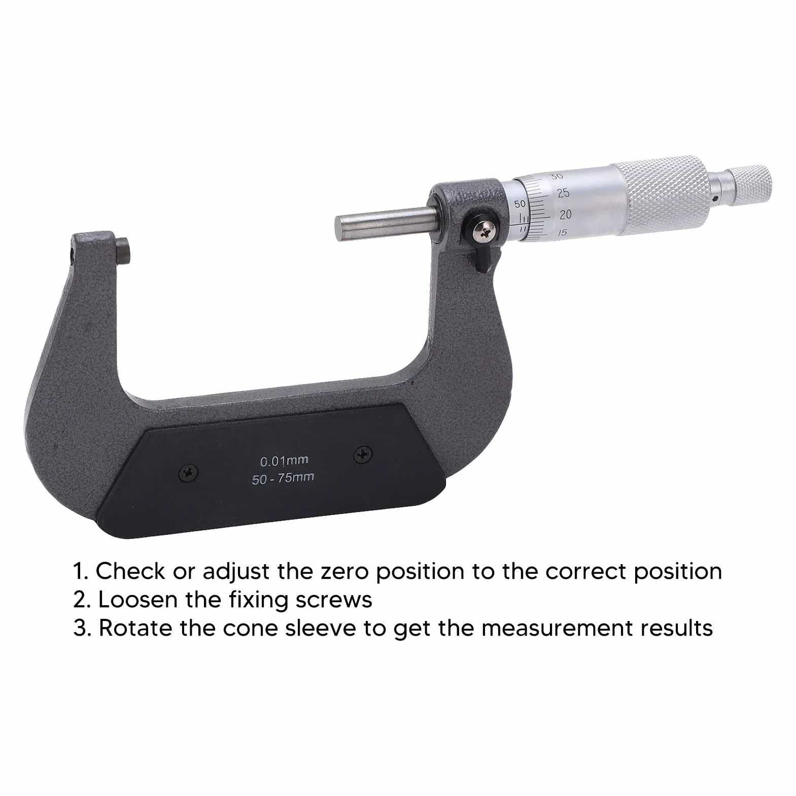 Micrometro Esterno 50-75mm 0.01mm Precisione Misurazione Esterna Strumento Meccanico Professionale