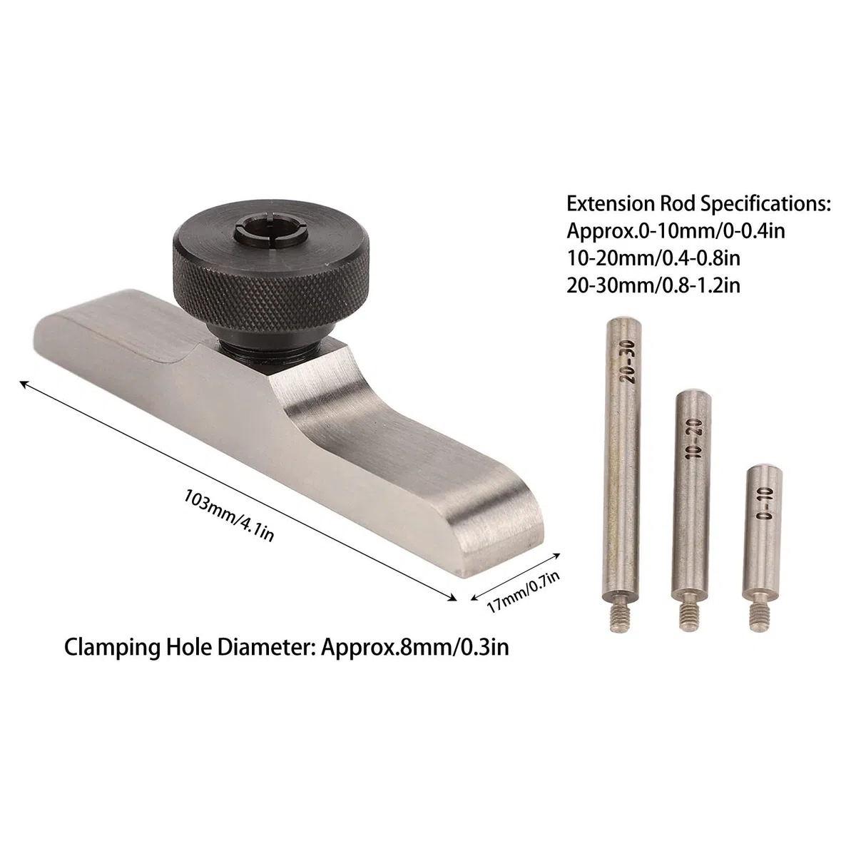Base per indicatore di profondità del quadrante, supporto per misurazione (103 x 17 mm) Strumenti di misura