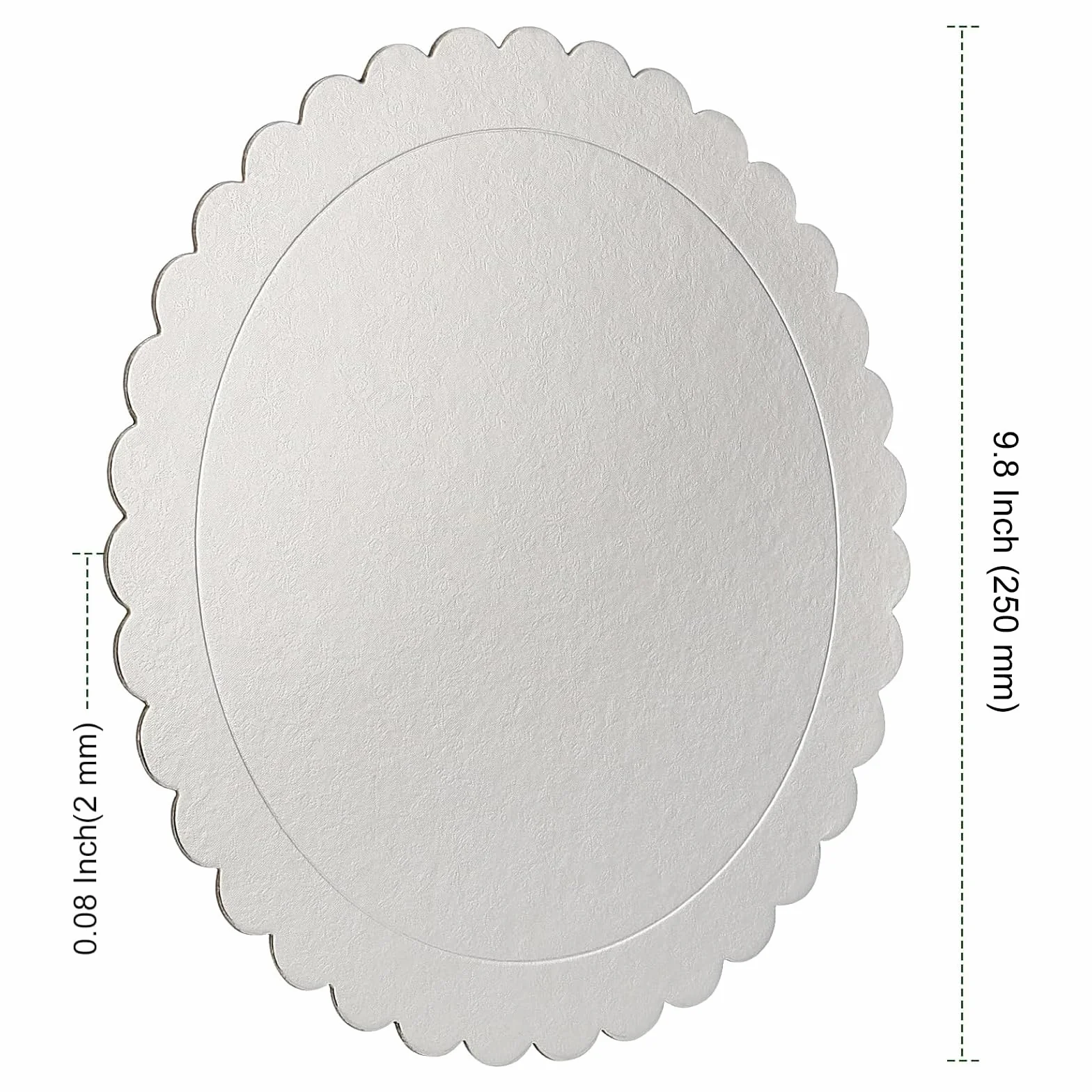 PINGEUI 30 vassoi rotondi per torte 25,4 cm cartone argentato 2 mm base smerlata