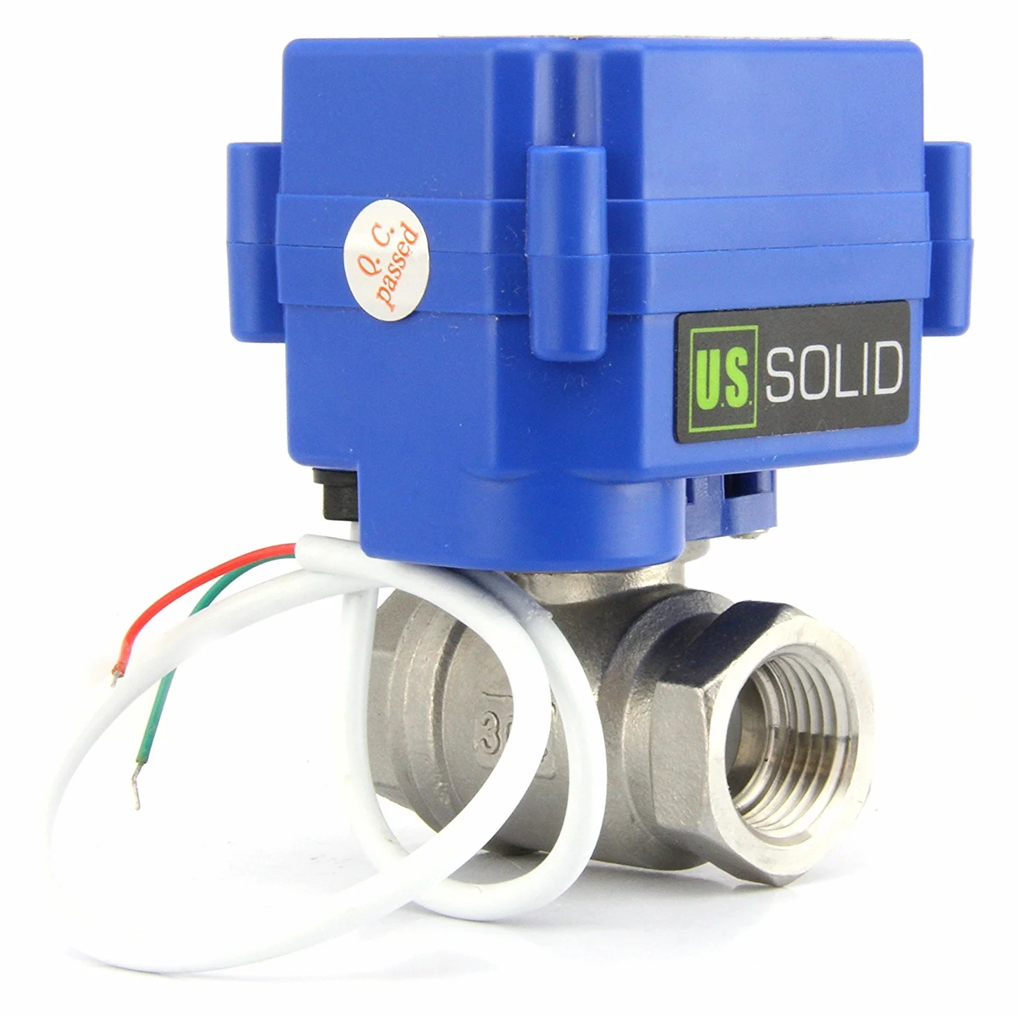 U.S. Solid Valvola a sfera motorizzata 3/4" in acciaio inox – 2 vie elettrovalvola, 220V AC (85-265V AC), 2 fili, ritorno automatico, normalmente chiusa