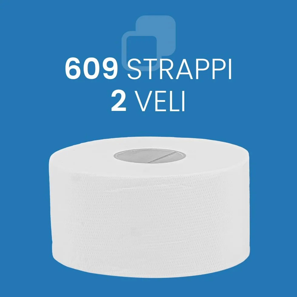 IMBALLAGGI 2000 Carta Igienica Jumbo 2 Veli Pura Cellulosa Eco 12 Rotoli Mini