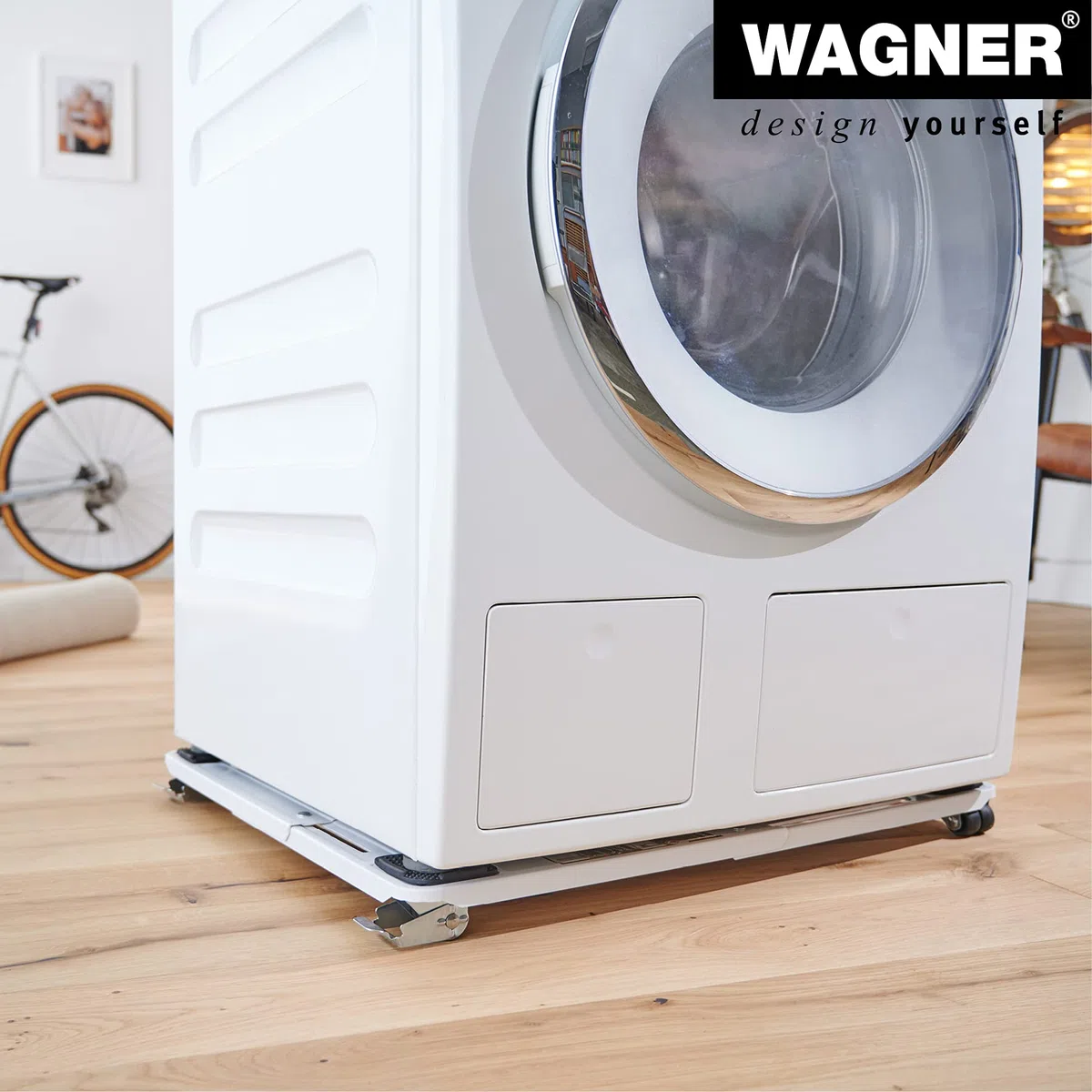 WAGNER Carrello da trasporto MM 1192 I 42-60 cm I superficie di carico regolabile in misura - per il trasporto di merci di diverse dimensioni I portata 150 kg I 2 freni I carico protetto - 20119201