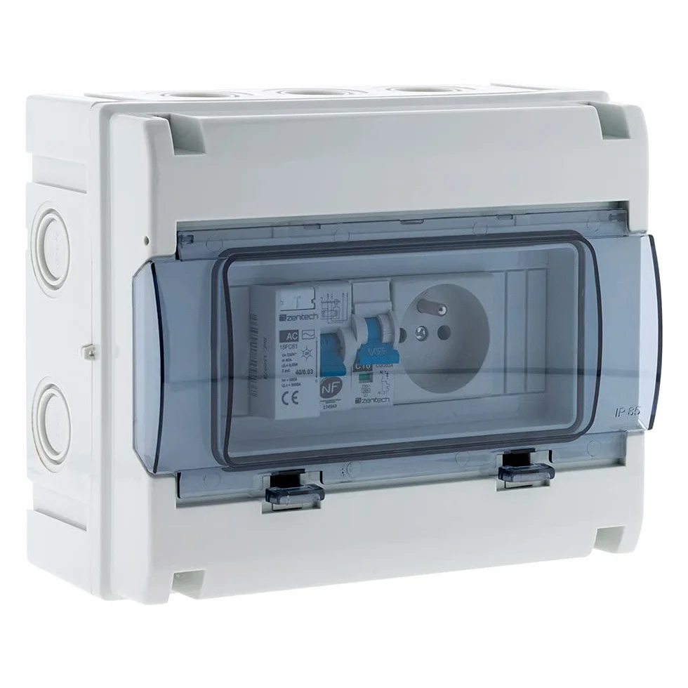 Zenitech - Scatola elettrica impermeabile IP65 dotata di 8 moduli, colore bianco (150217)
