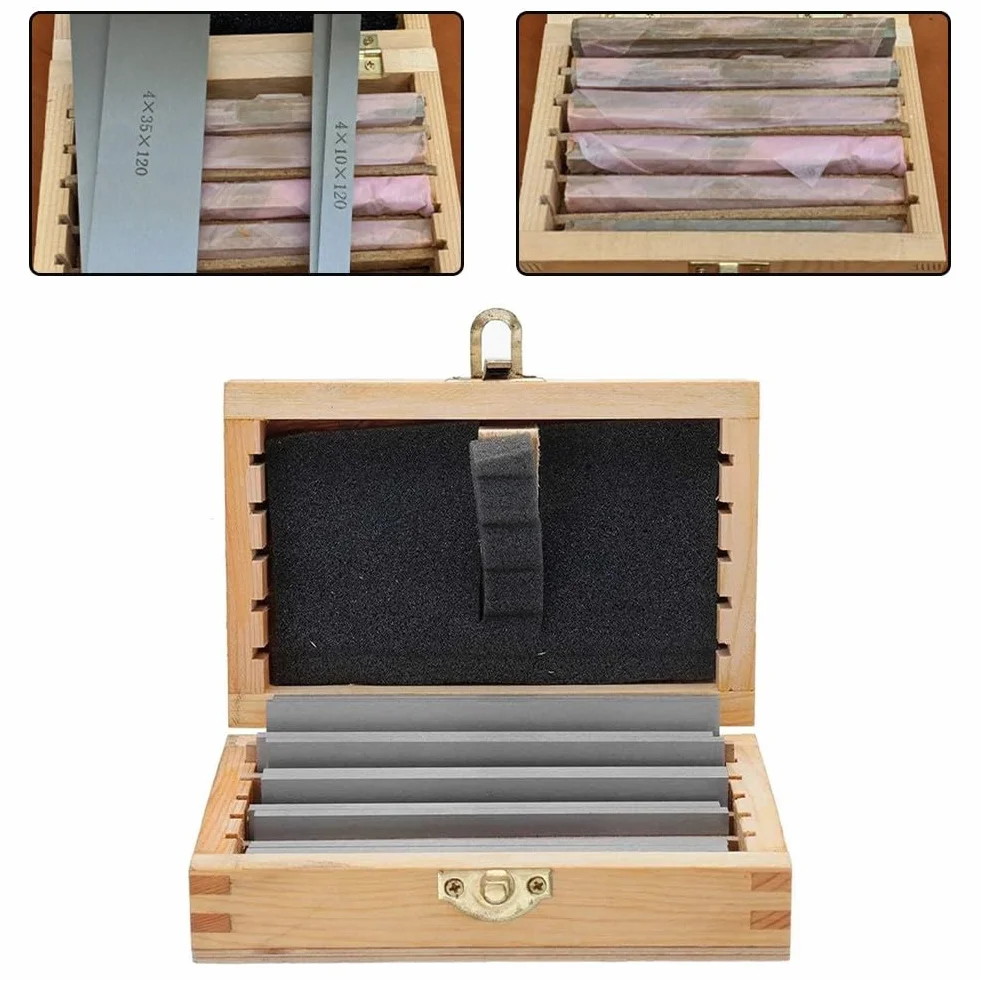 Set di 12 cuscinetti paralleli da 120 mm in lega di acciaio per morsa CNC fresatura tornio con custodia in legno
