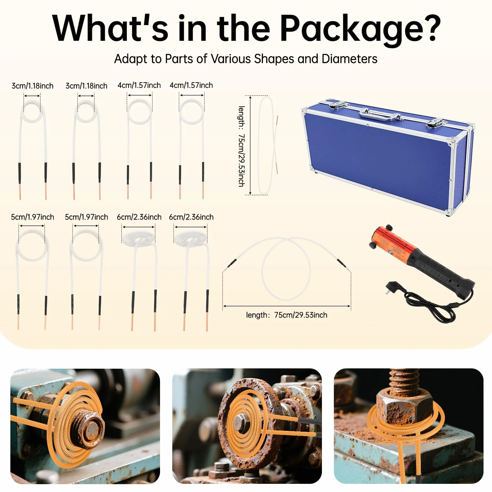 Riscaldamento Induzione, 800°C Riscaldatore A Induzione Senza Fiamma, 1000W Riscaldamento A Induzione, 35-50mm Kit Riscaldatore A Induzione Magnetico A Induzione 10 Bobine Senza Fiamma