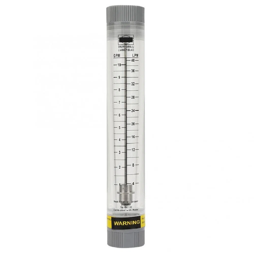 LZM-20G - Misuratore di portata per tubi, in vetro acrilico, flussometro per tubazioni per filettatura interna acqua 3/4", 1-10 GPM e 4-40 LPM