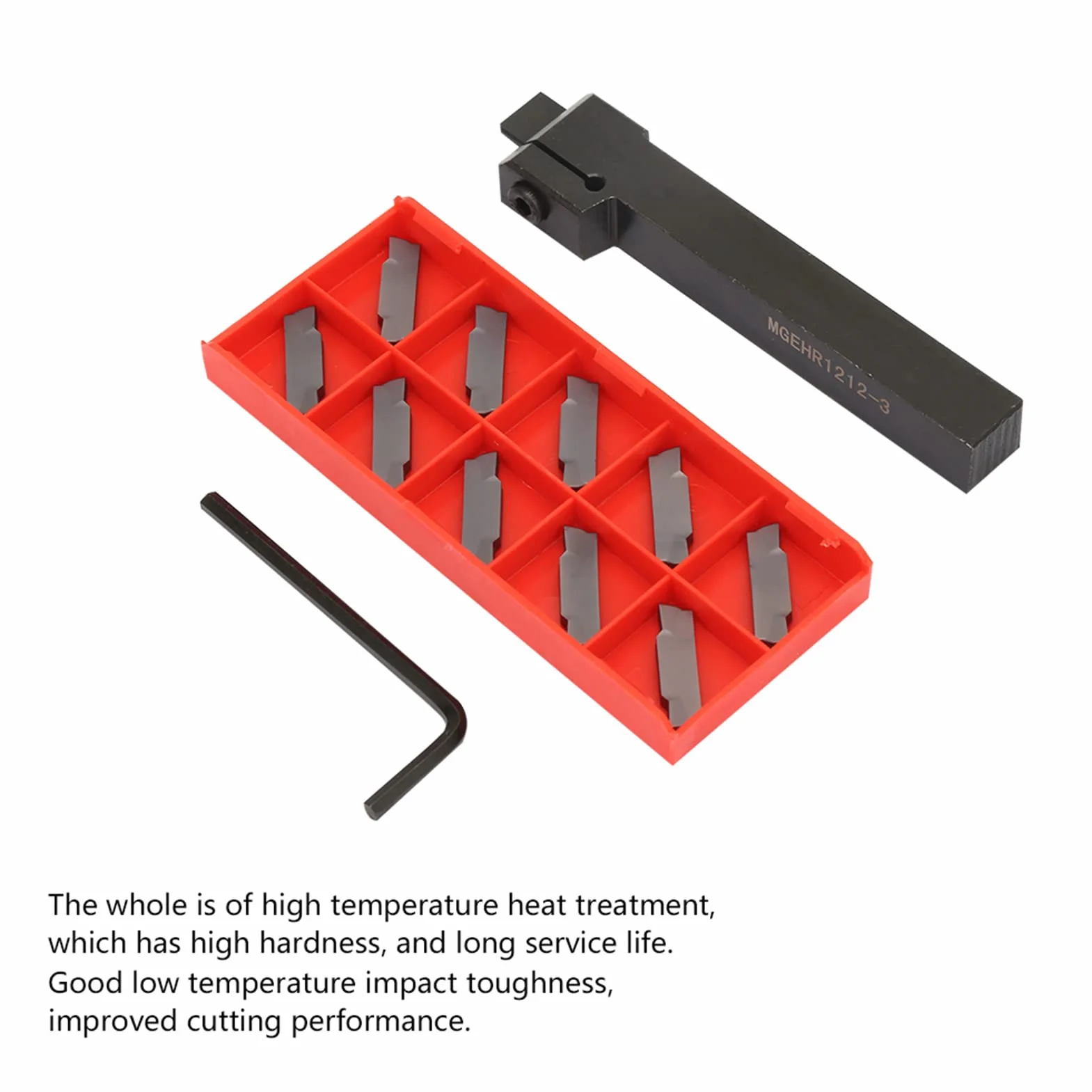 Akozon utensile troncatore per tornio + Tool ehr1212-3 Portautensili di tornitura scanalati e scanalati separati, portautensili CNC con 10 lame Accessori di ricambio mn300 Sostituzione