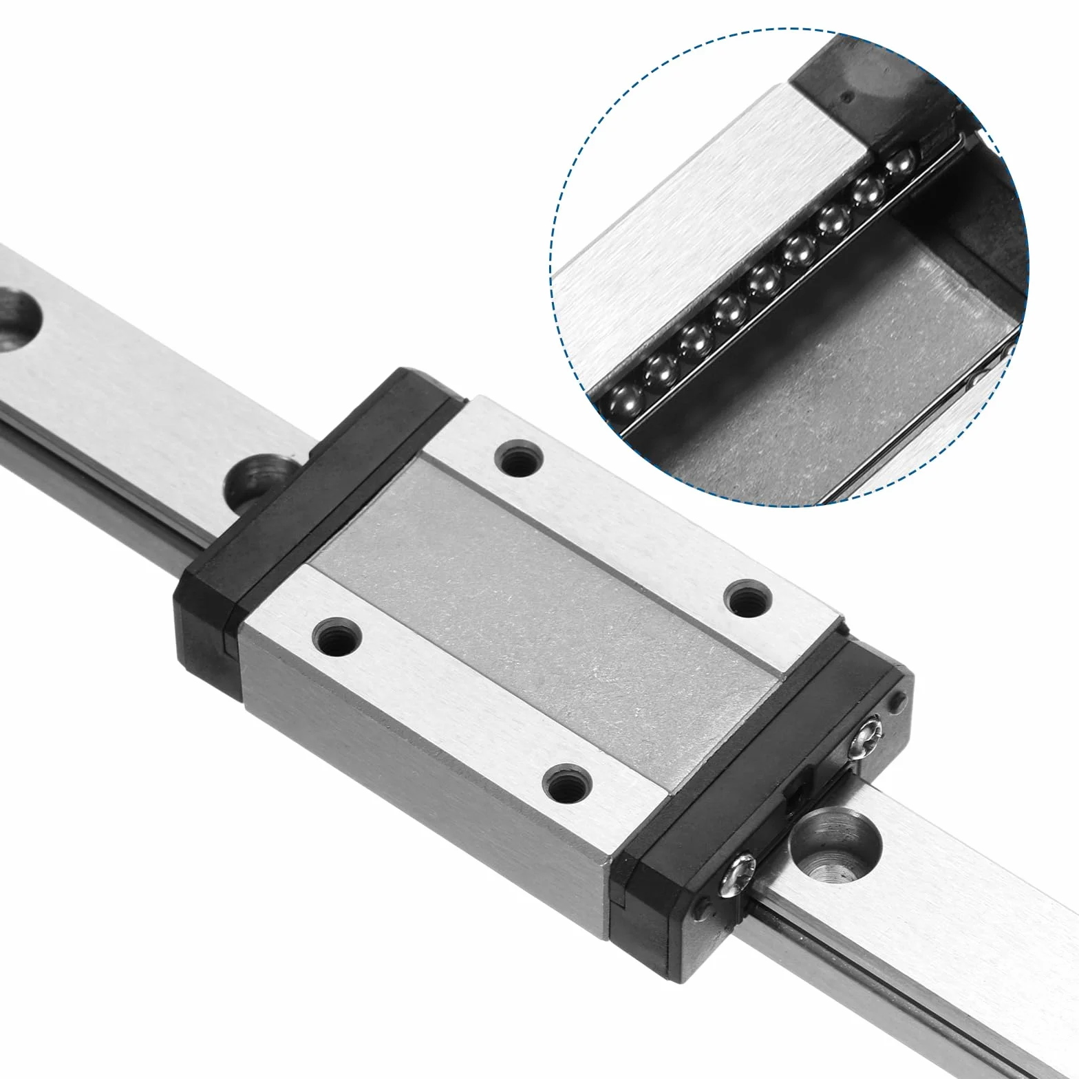 sourcing map 2 guide lineari MGN9 da 400 mm con 2 cuscinetti MGN9H in acciaio e 2 mini guide lineari MGN12 in plastica per stampanti 3D fai da te e macchine CNC, argento