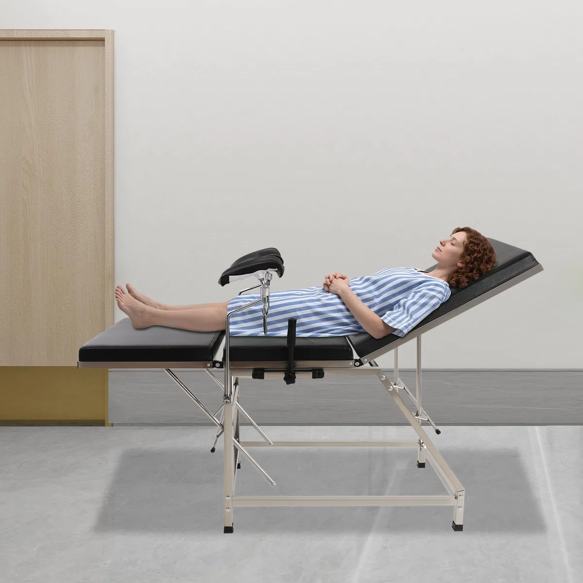Sedia ginecologica Gaabungky moderna con schienale regolabile e gambe ergonomiche per esame professionale e clinica (nero)
