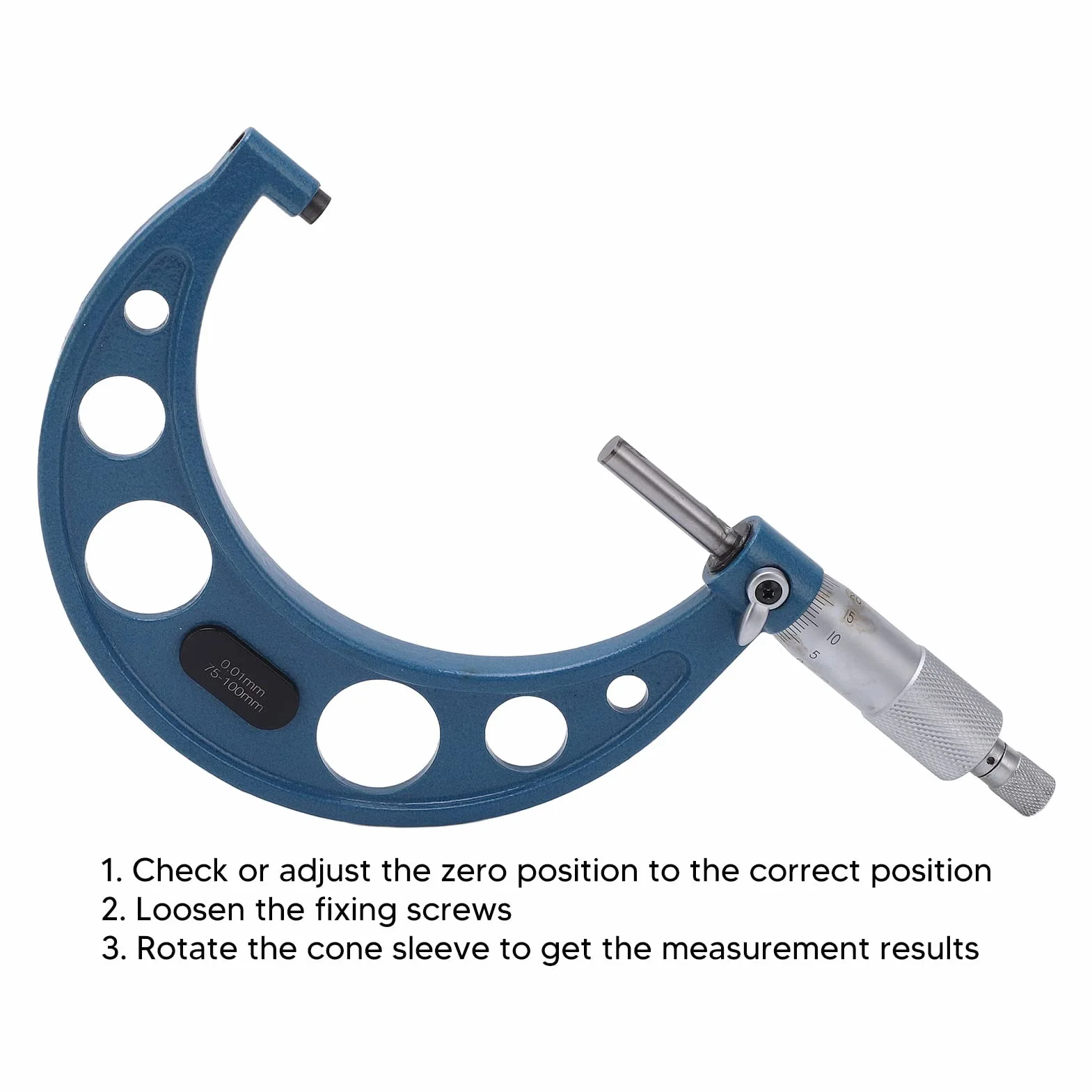 Micrometro Esterno Professionale 75-100/0.01mm Strumento di Misurazione di Precisione