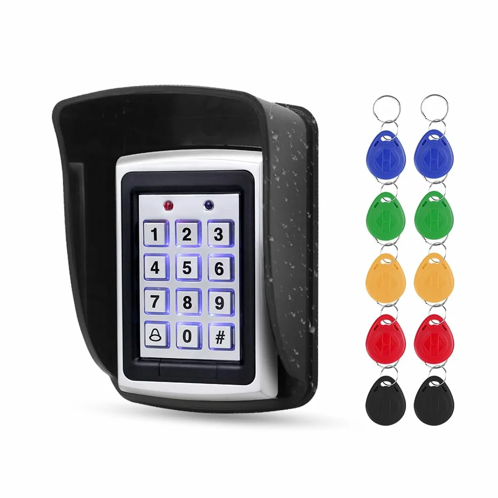 Tastiera di Controllo di Accesso RFID in Metallo Impermeabile Kit di Sistema del Regolatore di Accesso, Apriporta Password, Copertura Impermeabile con Tasti 10PCS 125KHz