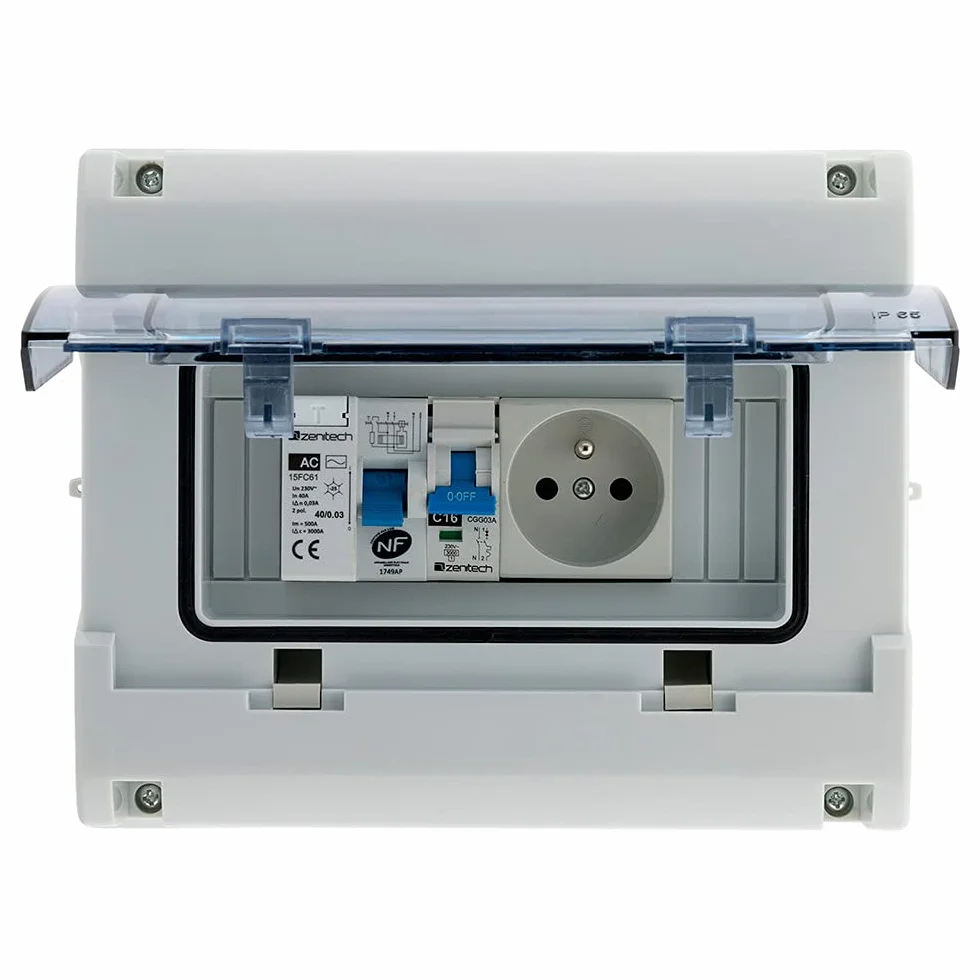 Zenitech - Scatola elettrica impermeabile IP65 dotata di 8 moduli, colore bianco (150217)