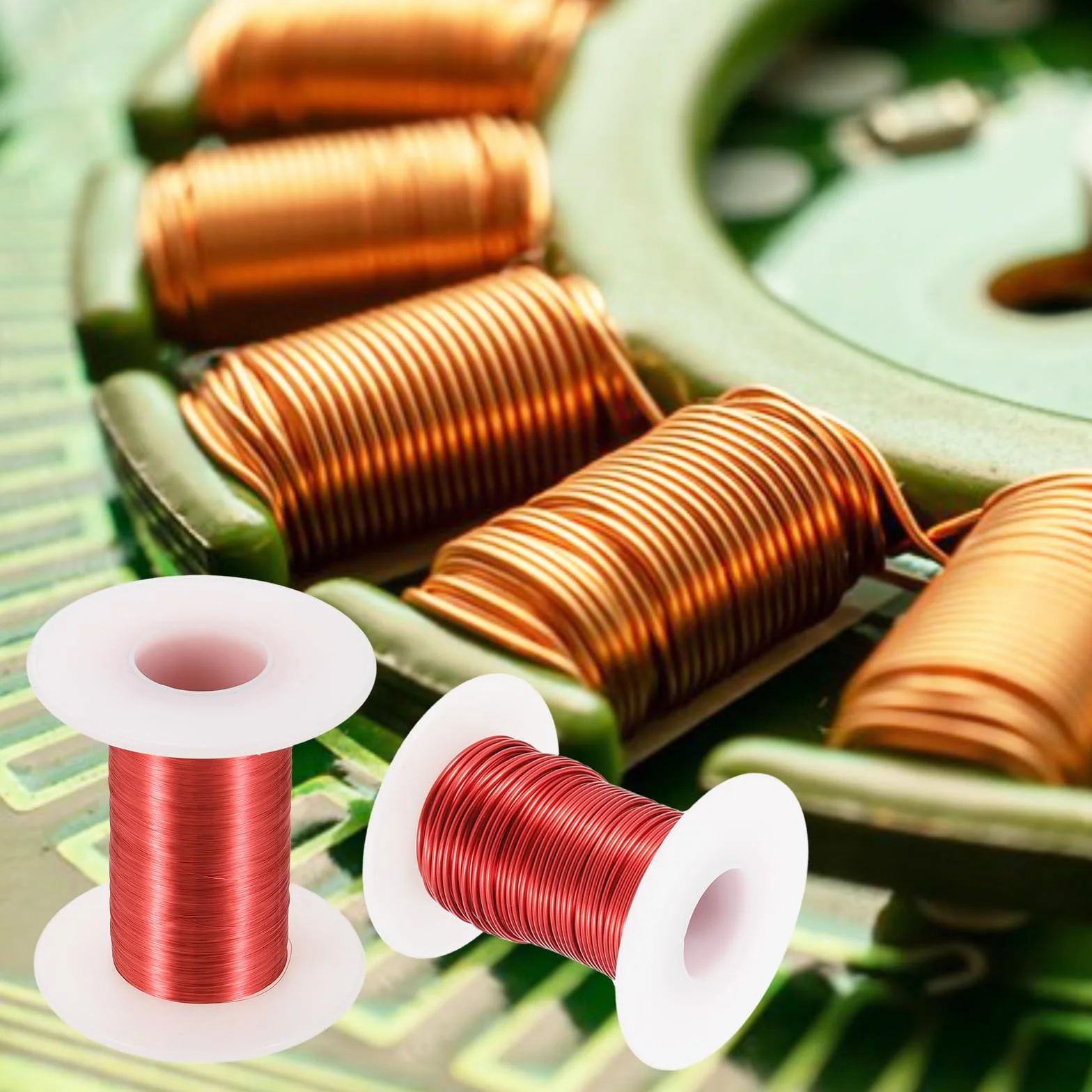 sourcing map Filo magnetico da 43 AWG, filo di rame smaltato calibro 43, bobina magnetica da 453,6 g per trasformatore motore elettrico, grado F 311 Fahrenheit (155 Celsius), rosso