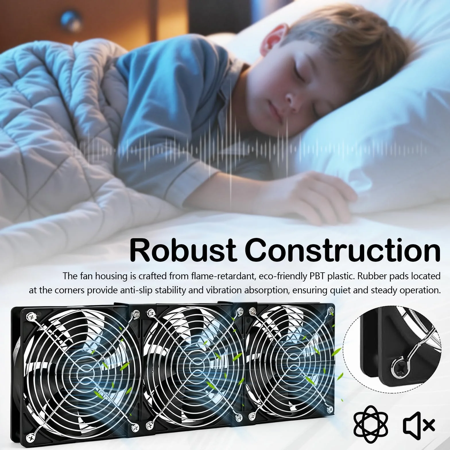 Ventole per Case, Ventole da 120 mm 230 V con Spina di Alimentazione e Regolatore di Velocità Ventola per Termosifoni 3000 RPM per Computer e Ventilazione e Raffreddamento di Finestre (3, Nero)