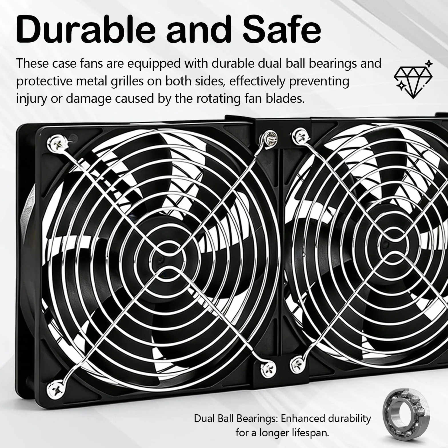 Ventole per Case, Ventole da 120 mm 230 V con Spina di Alimentazione e Regolatore di Velocità Ventola per Termosifoni 3000 RPM per Computer e Ventilazione e Raffreddamento di Finestre (3, Nero)