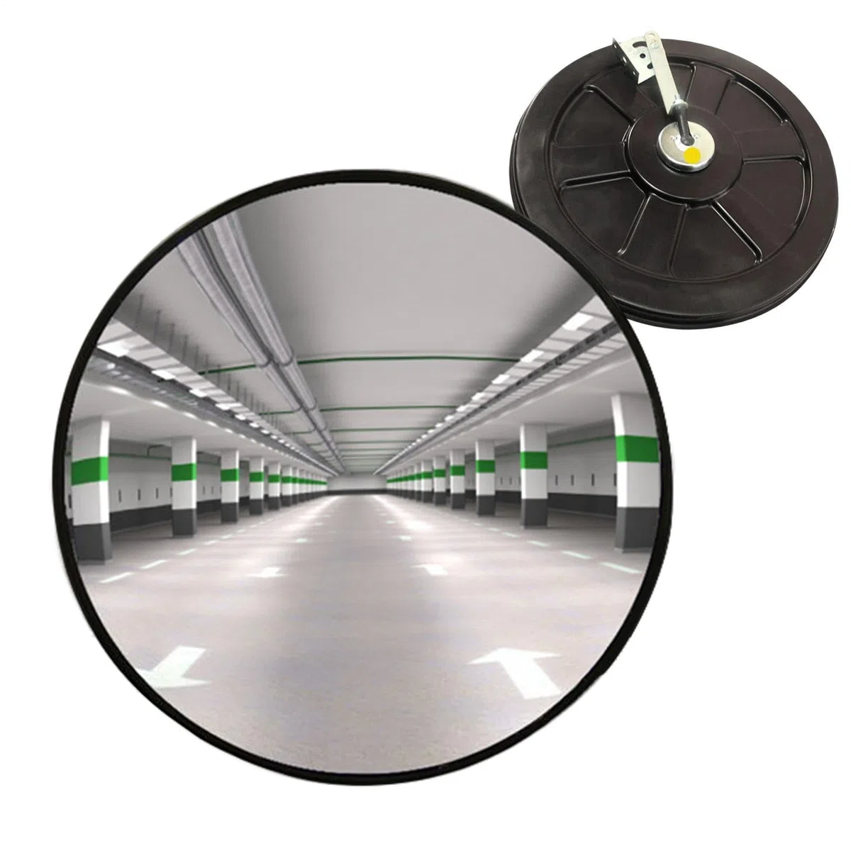 Specchio convesso - 60 cm | Riflettore sulla sicurezza rotondo | Lice di sicurezza ad alta definizione grandangolare, di resistente, visibilità del parcheggio del garage,