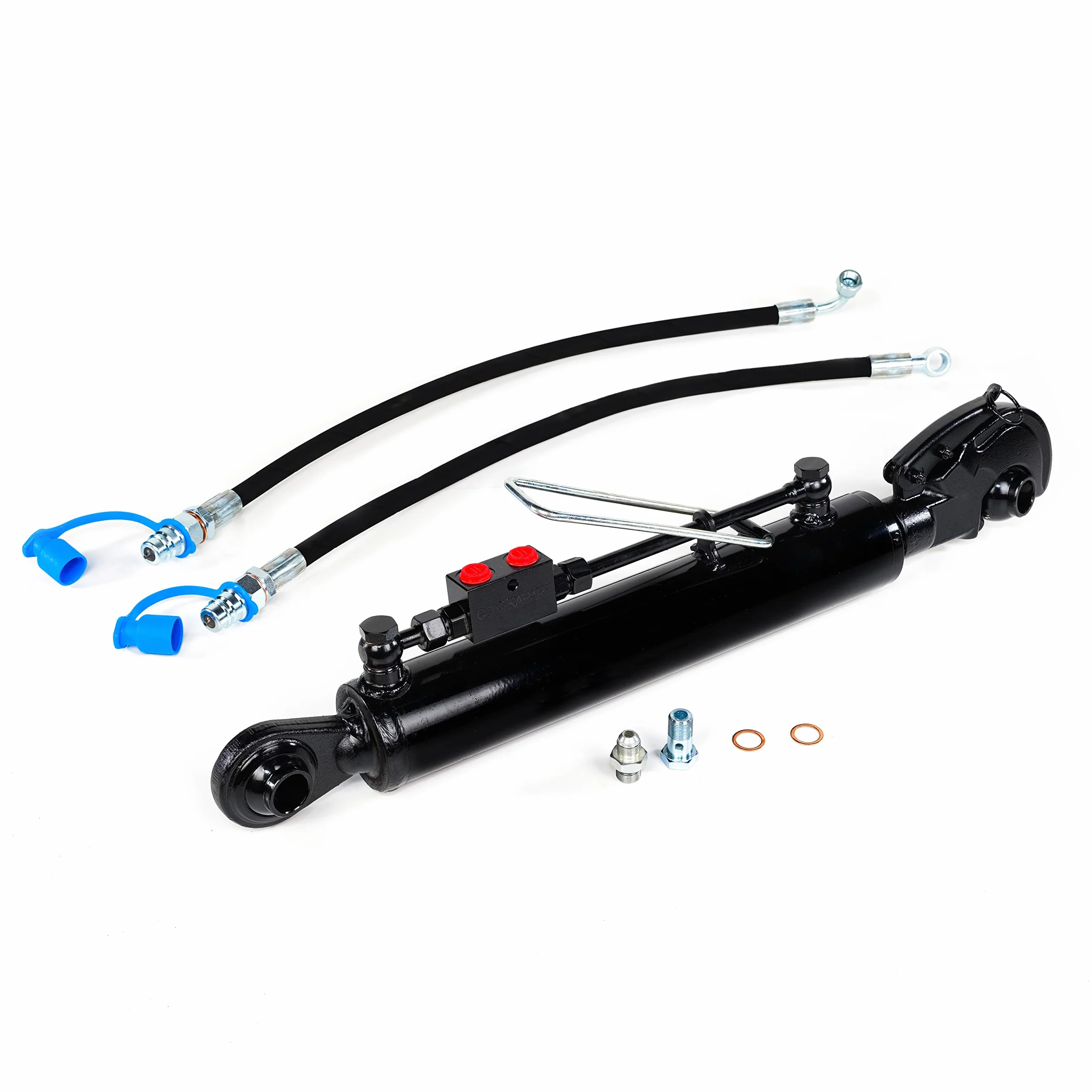 Terzo punto idraulico per trattore CAT 2 + 2 ganci gancio 250 mm Corsa blocco di bloccaggio con completo di tubi