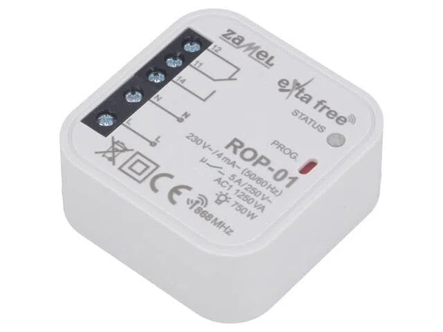ROP-01 Ricevitore EXTA FREE IP20 230VAC NC + NO canalizzato 290mW ZAMEL