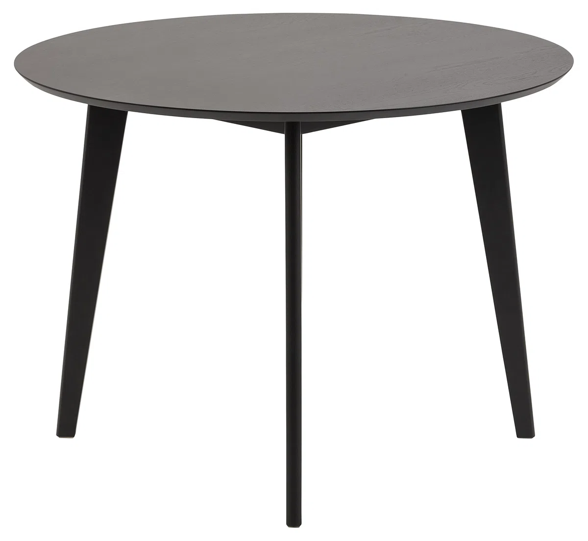 AC Design Furniture Roxanne tavolo da pranzo, nero, impiallacciatura rovere/albero della gomma, L: 105 x P: 105 x H: 76 cm, 1 pz