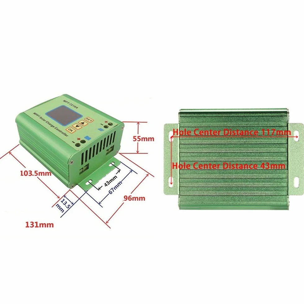 Regolatore di Carica per regolatore Solare LCD MPPT 24/36/48/60 / 72V Boost MPT-7210A