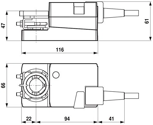 Belimo LM24A-SR - Attuatore continuo, AC/DC 24 V, 5 Nm (arancione)