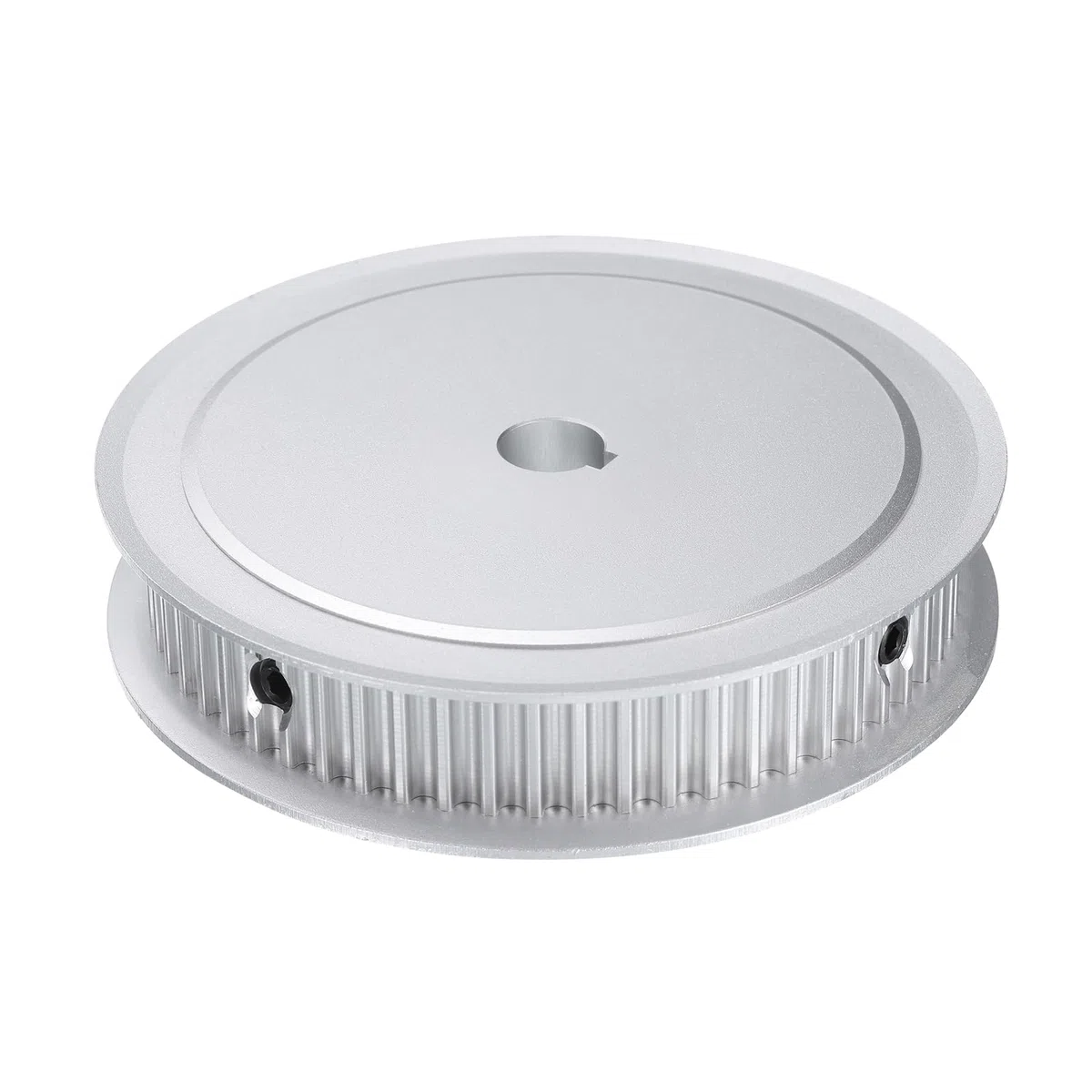 uxcell 5M-60T-1/2B Puleggia per cinghia dentata con foro da 1/2", ruota sincrona in lega di alluminio a 60 denti con chiave, passo 5 mm dente per cinghia di larghezza 15 mm