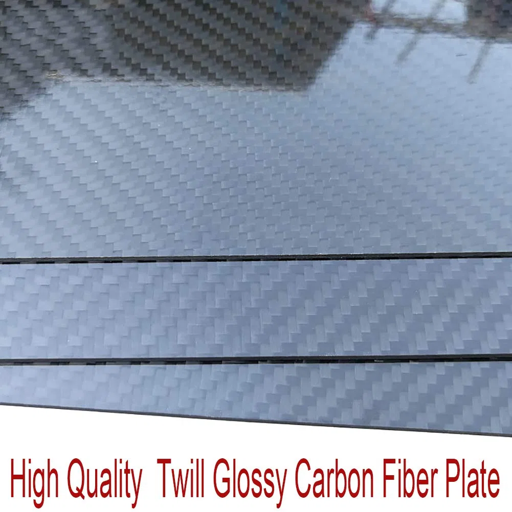 Scheda in Fibra di Carbonio 3K Pannello a Piastra 100% Pannello Pannello Rigido Twill Twill Twill Superficie Lucida per RC Drone Quadcopter Aereo,400mm x 500mm x 2mm