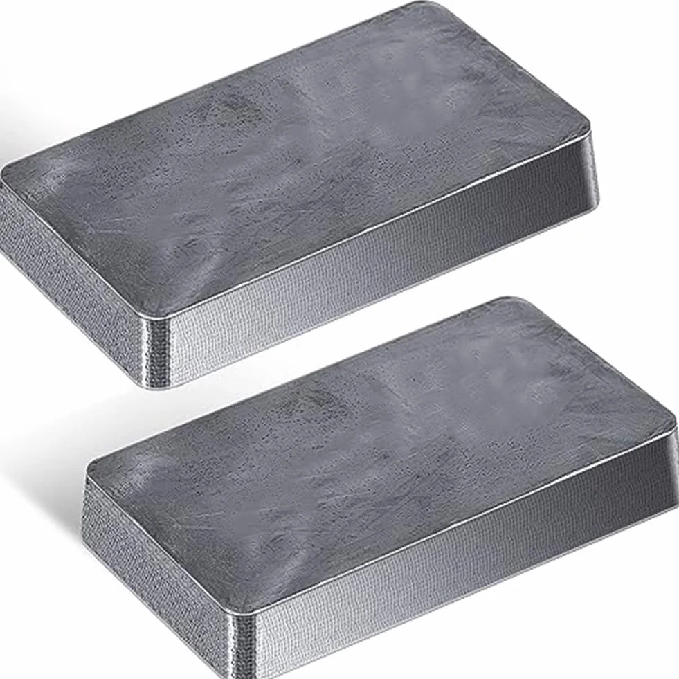 2 Pezzi di Metallo di Bismuto Puro al 99,99%, 4,4 Libri (2 kg) di Blocco Bismuto, Illustrato, per la Fabbricazione di Cristalli, Esperienze Scientifiche e .