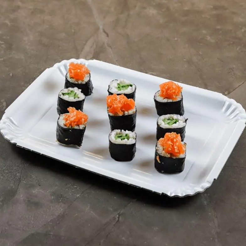 Vassoi per Pasticceria in Cartone POLITENATA BIANCO 29,5x20,5 cm Navetta Monouso 5CF x 15Pz (75)