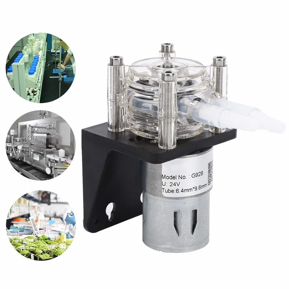 Peristaltic Pump,500mL/min Dosing Pump Large Peristaltic Pump, Large with Transparent PC Head (24V)