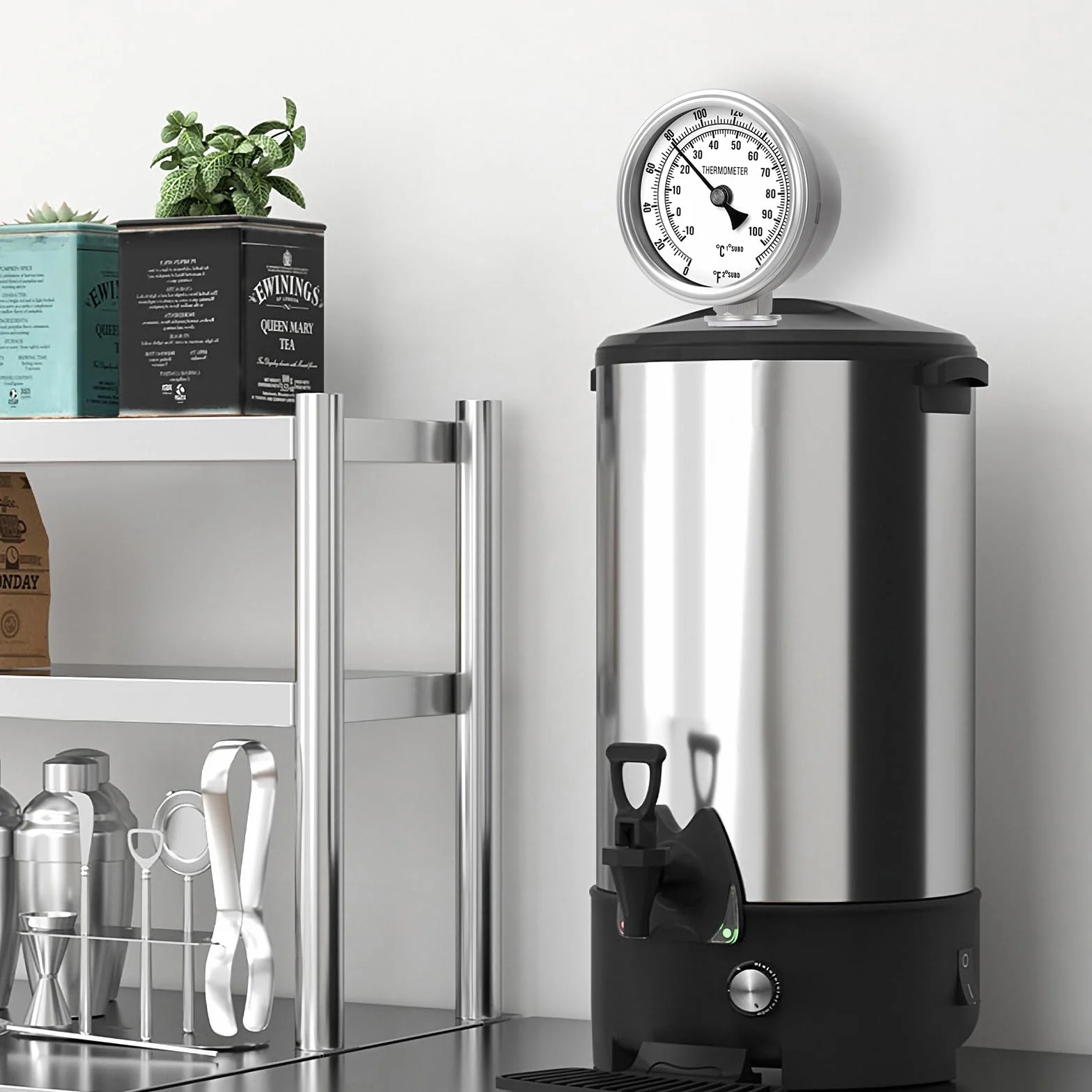 MEANLIN MEASURE Termometro bimetallico 1/2" BSP 3.3" Dial 4.4" Stelo in acciaio inossidabile -10~100℃/0~220℉