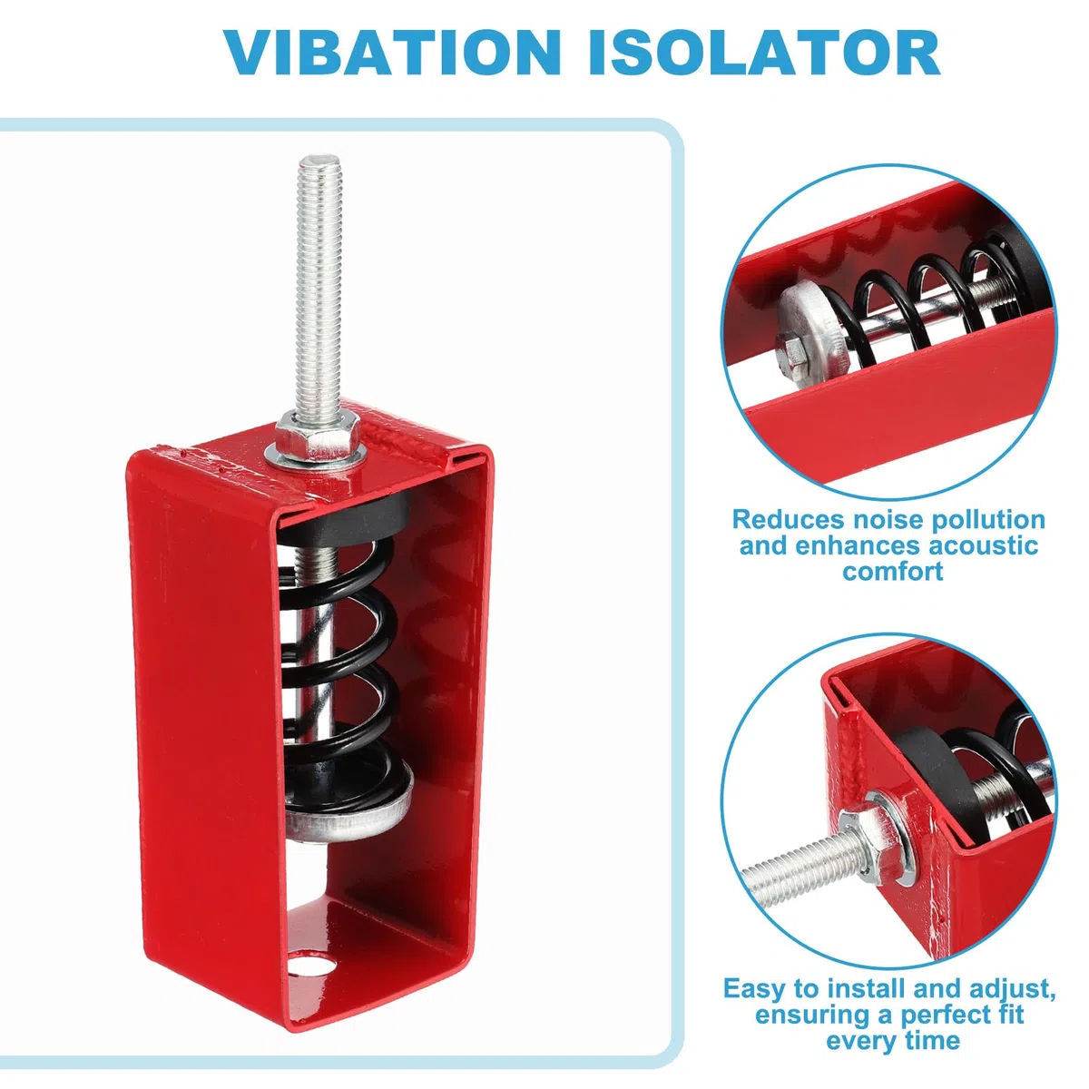 PATIKIL Sospensione A Molla Per Soffitto Isolatore Di Vibrazioni, 4 Pezzi 110lbs Supporti Antivibrazione Meccanici Per A/C Processore D'Aria Camera Da Letto Teatro Studio, (XHS) Rosso