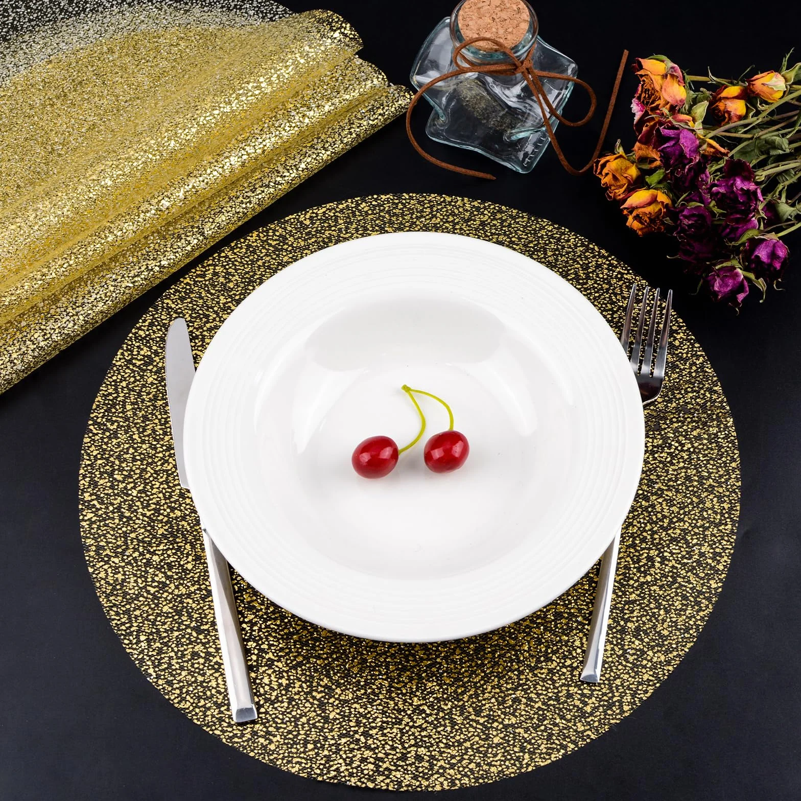 Tappetino da Pranzo in Lamina d'oro 50 Pezzi Monouso per Feste di Nozze